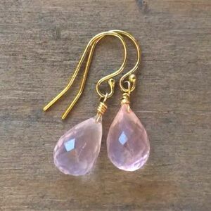✨Bestseller✨ Rose Quartz + 14K Gold Fill Drop Earrings